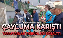 Çaycuma'da gerginlik yaşandı: Taraftarlar tribünleri boşalttı