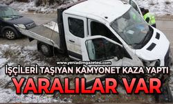 İşçileri taşıyan kamyonet devrildi: Yaralılar var