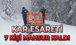 Kar esareti: 7 kişi mahsur kaldı