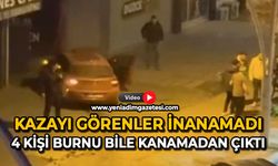 Kazayı görenler inanamadı: 4 kişi burnu bile kanamadan çıktı