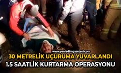 30 Metrelik Uçuruma Yuvarlandı: 1.5 Saatlik Kurtarma Operasyonu