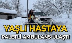 Yaşlı hastaya paletli ambulans ulaştı