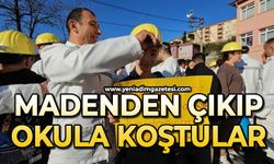 Madenden çıkıp okula koştular