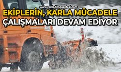 Ekiplerin karla mücadele çalışmaları sürüyor