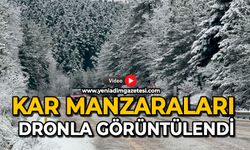 Kar manzaraları dronla görüntülendi