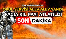 Okul servisi alev alev yandı: Facia kıl payı atlatıldı