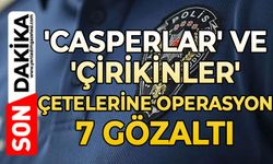 'Casperlar' ve 'Çirikinler' çetelerine operasyon: 7 gözaltı