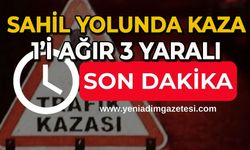 Sahil yolunda kaza: 1 ağır 3 yaralı