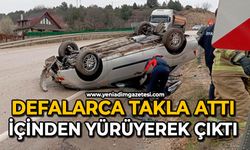 Defalarca takla attı: İçinden yürüyerek çıktı