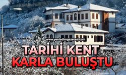 Tarihi kent karla buluştu