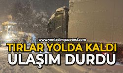 3 tırın yolu kapattı: Ulaşım durdu