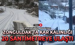 Zonguldak’ta kar kalınlığı 20 santimetreye ulaştı