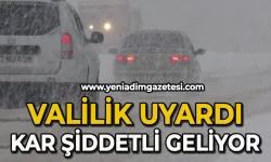 Valilikten 'yoğun kar' uyarısı: 20 santimi aşacak