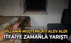 Villanın müştemilatı alev aldı: İtfaiye zamanla yarıştı