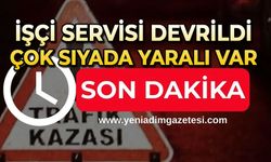 İşçi servisi devrildi: Yaralılar var
