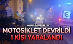 Motosiklet devrildi: 1 yaralı