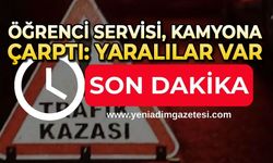Öğrenci servisi kamyona çarptı: Yaralılar var