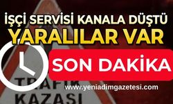 İşçi servisi kanala düştü: Yaralılar var