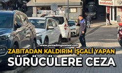 Zabıtadan kaldırım işgali yapan sürücülere ceza