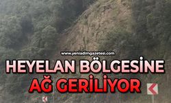 Heyelan bölgesine ağ geriliyor