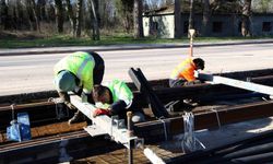 Tramvay hattında ray döşeme çalışmaları başladı