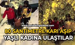 80 santimetre karı aşıp yaşlı kadını taşıdılar