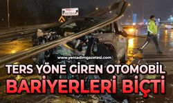 Ters yönden yola giren otomobil bariyerleri biçti: 1 yaralı