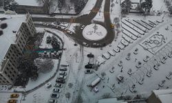 Bolu'da karla gelen kış güzelliği böyle görüntülendi