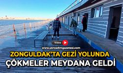 Zonguldak’ta gezi yolunda çökmeler meydana geldi