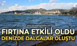 Fırtına etkili oldu: Denizde dev dalgalar oluştu