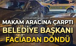 Makam aracı çarptı: Belediye Başkanı faciadan döndü