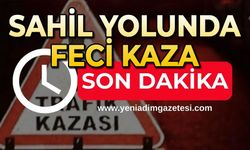 Sahil yolunda korkunç kaza: Bariyerlere çarptı