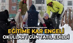 Eğitime kar engeli: Okullar 1 gün tatil edildi