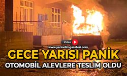 Gece yarısı panik: Otomobil alevlere teslim oldu