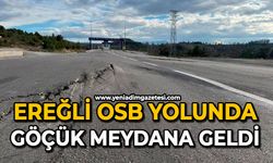Ereğli OSB yolunda göçük meydana geldi