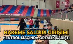 Hakeme saldırı girişimi: Hentbol maçında ortalık karıştı