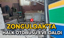 Zonguldak’ta halk otobüsü eve daldı