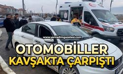 Kavşakta 2 otomobil çarpıştı: 1 yaralı