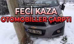 Çalışan sağlık personelini taşıyan araç kaza yaptı