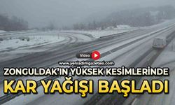 Zonguldak'ın yüksek kesimlerinde kar yağışı etkili oldu