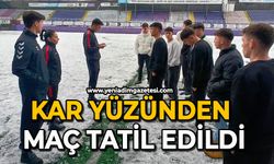 Kar yüzünden maç tatil edildi