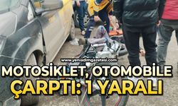 Motosiklet, otomobile çarptı: 1 kişi yaralandı