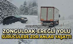 Zonguldak-Ereğli kara yolunda sürücüler zor anlar yaşadı