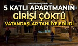 5 katlı apartmanın girişi çöktü: Vatandaşlar tahliye edildi