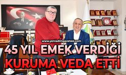 45 yıl emek verdiği kuruma veda etti