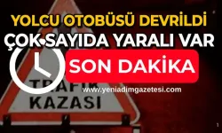 Yolcu otobüsü devrildi: Yaralılar var