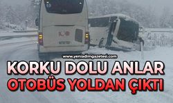 Korku dolu anlar: Otobüs yoldan çıktı