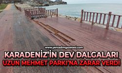 Karadeniz'in dev dalgaları Uzun Mehmet Parkı'na hasar verdi