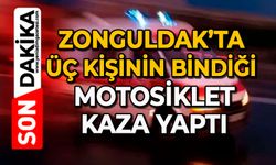 Zonguldak’ta üç kişinin bindiği motosiklet kaza yaptı