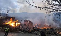 Köyde çıkan yangın 4 evi ve bir ahırı küle çevirdi